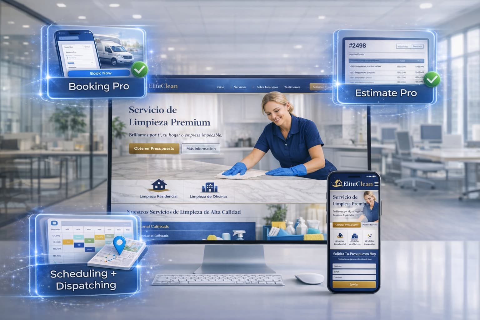 DOP public booking and estimate experience connected to operations