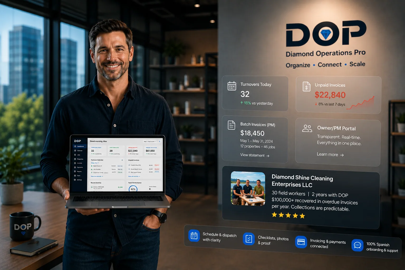 CRM de clientes DOP para empresas de limpieza
