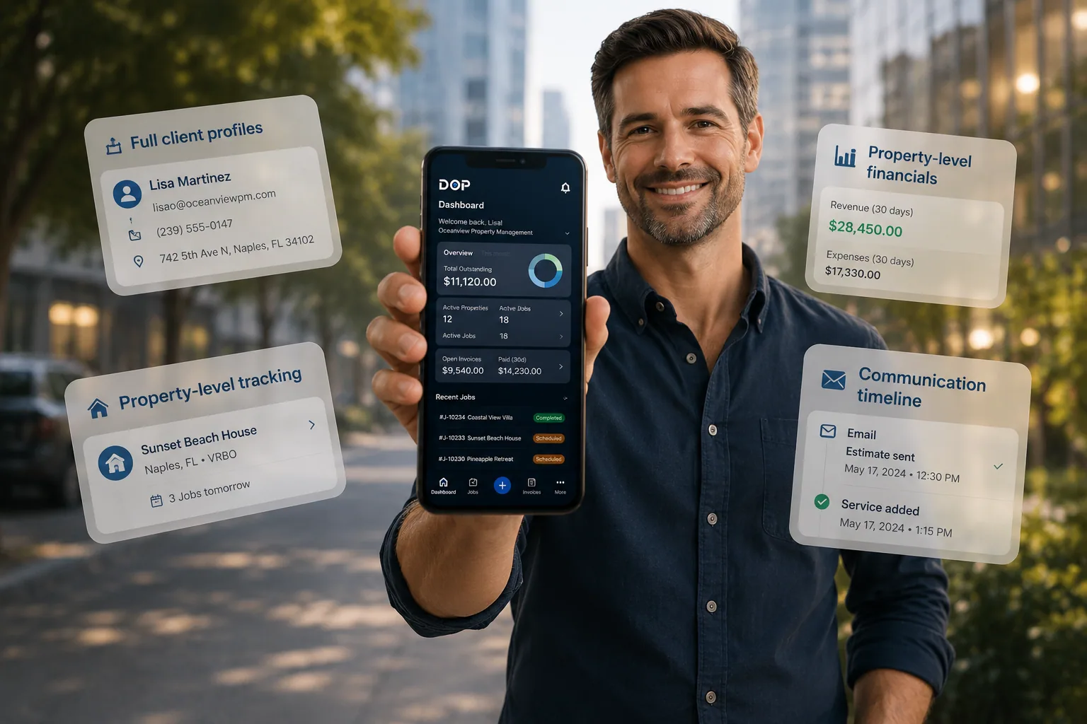 Propiedades conectadas al cliente correcto