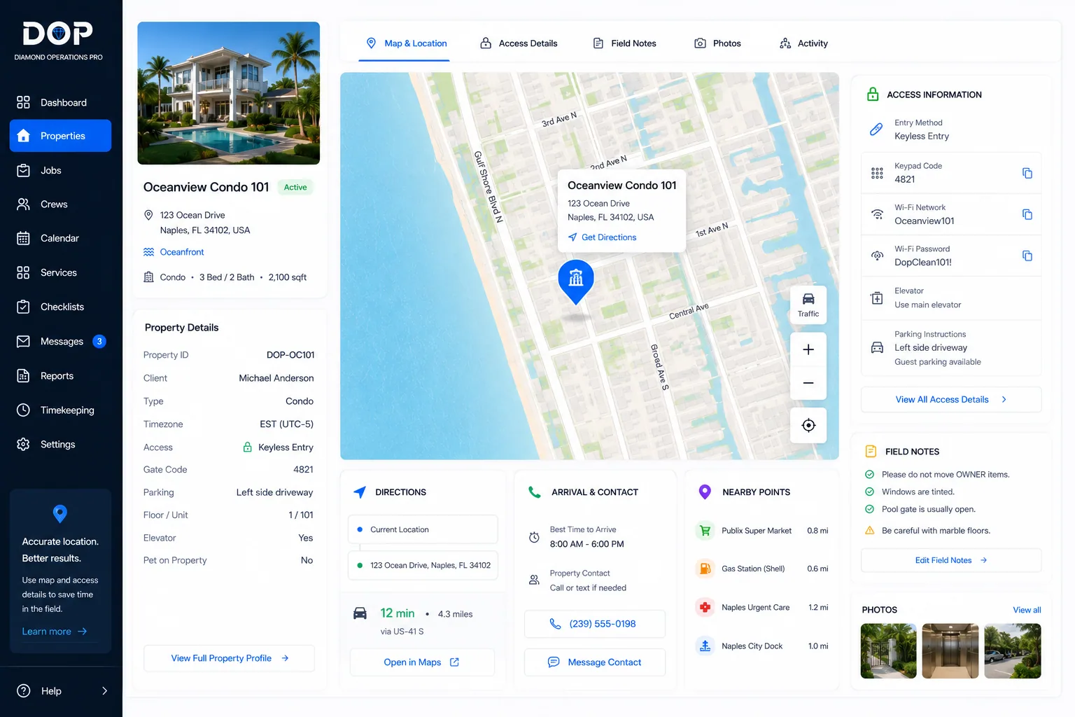 Mapa y contexto de campo