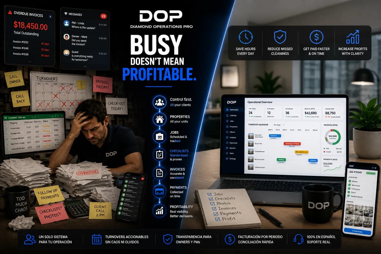 DOP customer and property CRM for cleaning operations