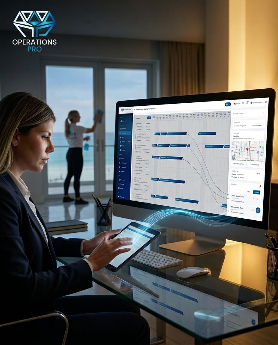 Vacation rental cleaning operations dashboard