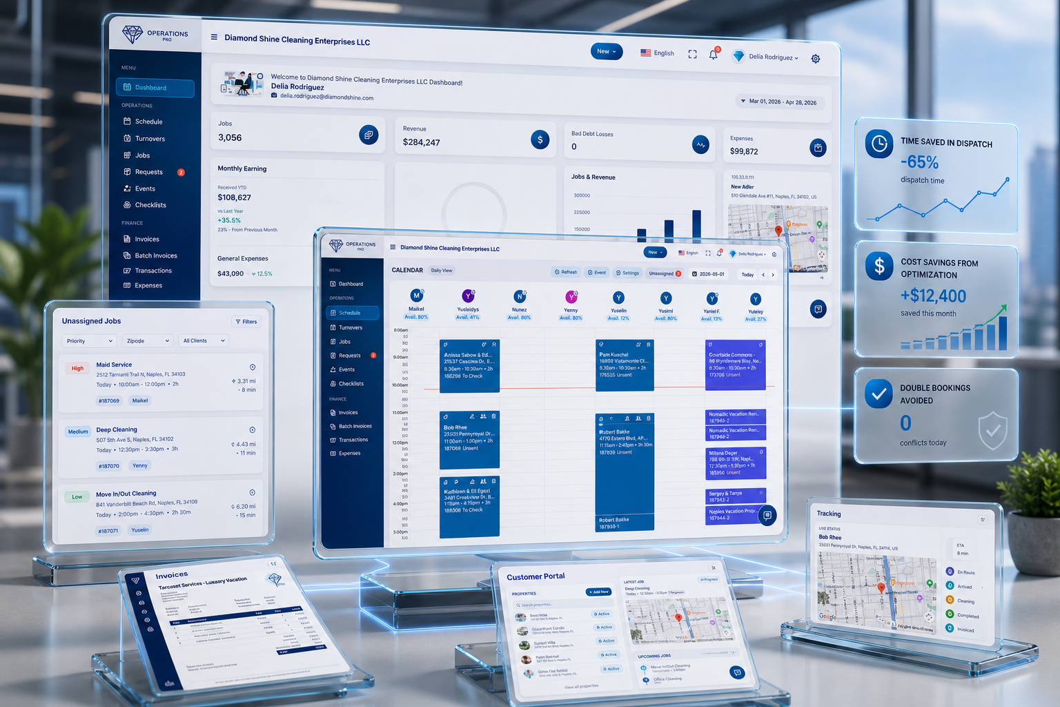 Reports Dashboard for Cleaning Companies | DOP